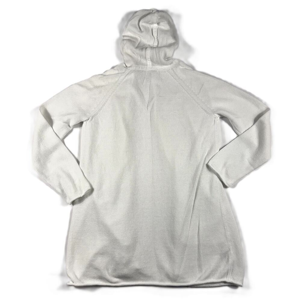 Tommy Bahama women's XS white hooded, ultra light open-front knit cardigan - Picture 6 of 8